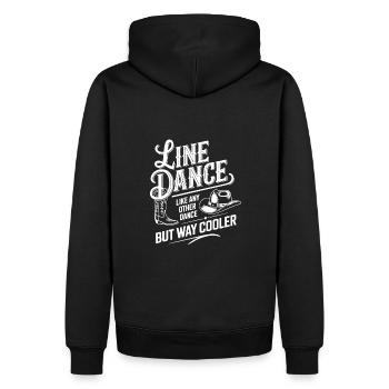 Line Dance ist cooler - Tanzen meine Passion - Männer Premium Bio Hoodie - Schwarz - Hinten - Nico (187cm)
