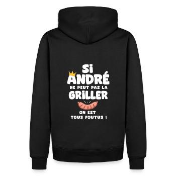 André roi barbecue cadeau andré fêtes - Sweat à capuche Premium bio Homme - noir - Dos - Nico (187cm)