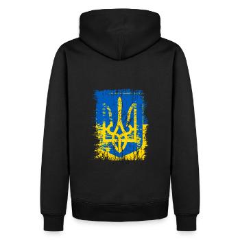 Ukraine - Sweat à capuche Premium bio Homme - noir - Dos - Nico (187cm)
