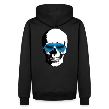 Skull - Männer Premium Bio Hoodie - Schwarz - Hinten - Nico (187cm)