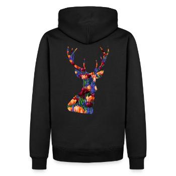 dyr - Herre Premium økologisk hoodie - sort - Bagpå - Nico (187cm)