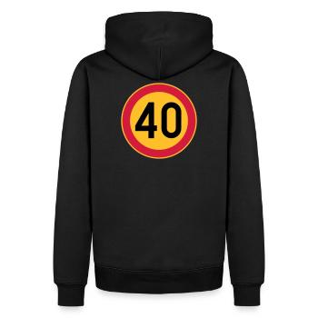 40 limite / limite de vitesse - Sweat à capuche Premium bio Homme - noir - Dos - Nico (187cm)