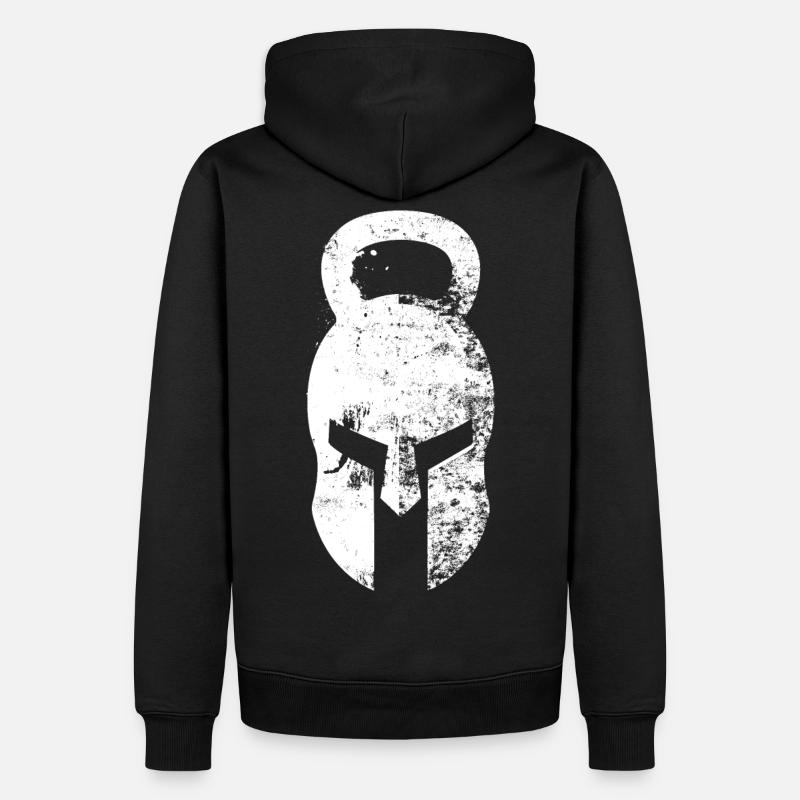 Kettlebell casque spartiate - Sweat à capuche Premium bio Homme - noir
