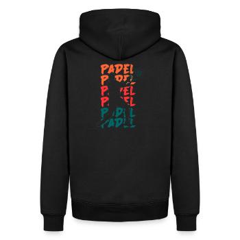 Padel Padel Padel Tennis - Männer Premium Bio Hoodie - Schwarz - Hinten - Nico (187cm)