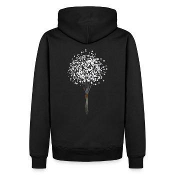 Blume Pusteblume - Männer Premium Bio Hoodie - Schwarz - Hinten - Nico (187cm)