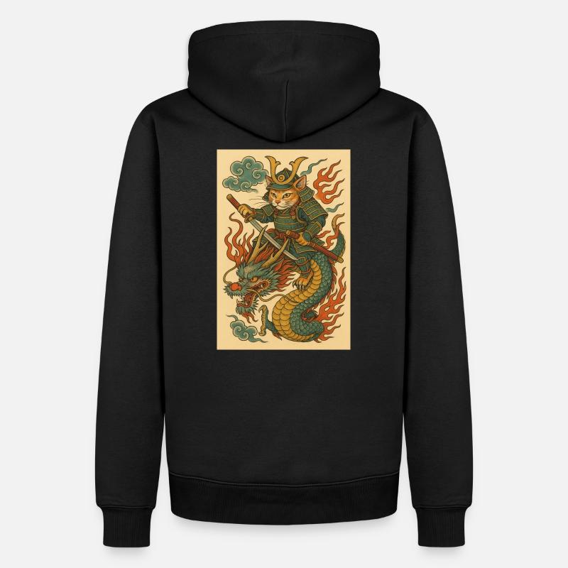 Geist eines Kriegers im Drachenkampf - Männer Premium Bio Hoodie - Schwarz