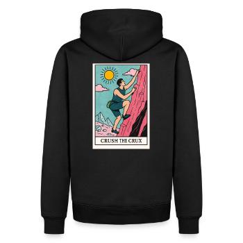 Motif de rocher aventureux - Sweat à capuche Premium bio Homme - noir - Dos - Nico (187cm)
