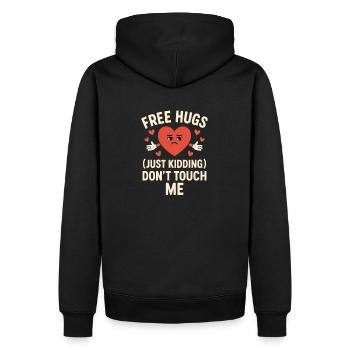 Ambiance anti-Valentine - Sweat à capuche Premium bio Homme - noir - Dos - Nico (187cm)