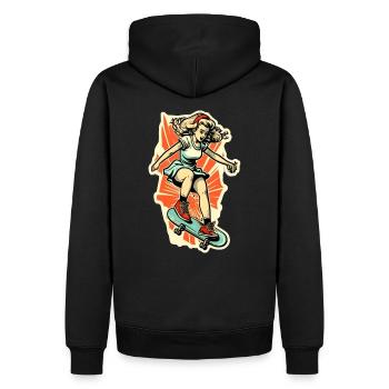 Skater Girl - Sweat à capuche Premium bio Homme - noir - Dos - Nico (187cm)