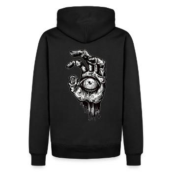 Hand Eye Dead - Männer Premium Bio Hoodie - Schwarz - Hinten - Nico (187cm)