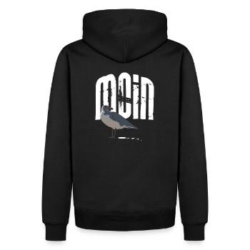 MOIN Schiss - Männer Premium Bio Hoodie - Schwarz - Hinten - Nico (187cm)