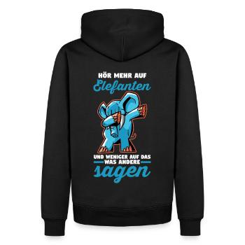 Dickhäuter Rüsseltier Dabbing Elefant - Männer Premium Bio Hoodie - Schwarz - Hinten - Nico (187cm)