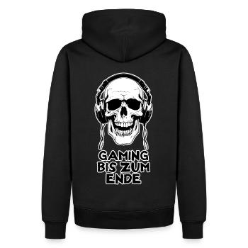Gaming Bis Zum Ende - Männer Premium Bio Hoodie - Schwarz - Hinten - Nico (187cm)