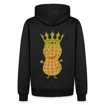 Peanut King Cheerful Royal Nut Child - Men’s Premium Organic Hoodie - black - Back - Nico (187cm)