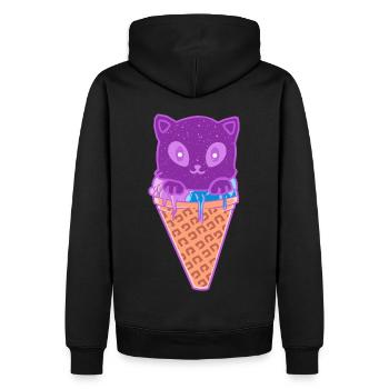 Crème glacée pour chat Crème glacée - Sweat à capuche Premium bio Homme - noir - Dos - Nico (187cm)