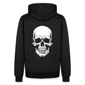 Totenkopf - Männer Premium Bio Hoodie - Schwarz - Hinten - Nico (187cm)