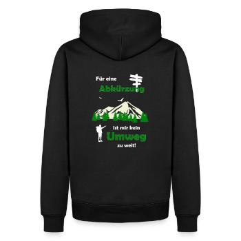 Wandern Spruch Geschenkidee - Männer Premium Bio Hoodie - Schwarz - Hinten - Nico (187cm)