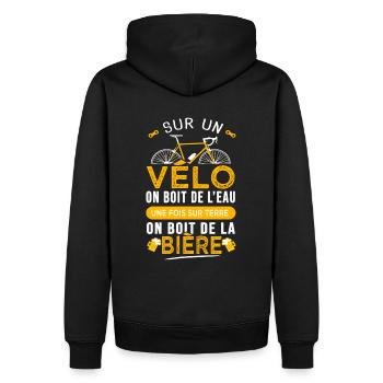 Cycliste vélo Humour passion velo - Sweat à capuche Premium bio Homme - noir - Dos - Nico (187cm)
