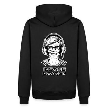 Joueur fou - Sweat à capuche Premium bio Homme - noir - Dos - Nico (187cm)