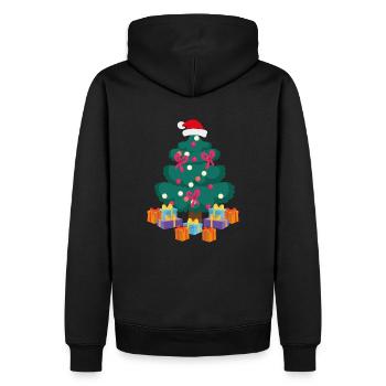 Schön geschmückter Weihnachtsbaum mit Geschenken - Männer Premium Bio Hoodie - Schwarz - Hinten - Nico (187cm)