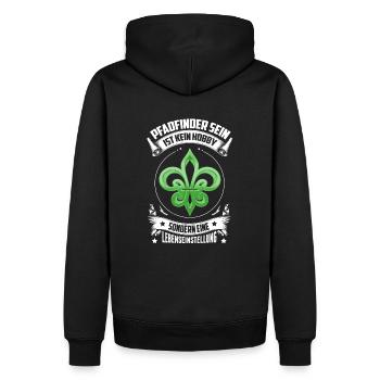 Pfadfinder sein ist kein Hobby, sondern .. - Männer Premium Bio Hoodie - Schwarz - Hinten - Nico (187cm)
