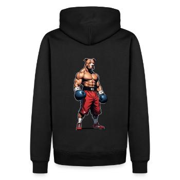 Pitbull in boxing training - Men’s Premium Organic Hoodie - black - Back - Nico (187cm)