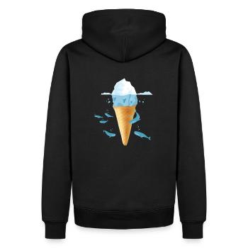 IceCream (Whales-Edition) - Sweat à capuche Premium bio Homme - noir - Dos - Nico (187cm)