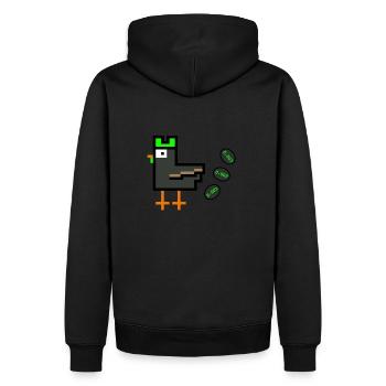 Chicken with Crypto Eggs - Men’s Premium Organic Hoodie - black - Back - Nico (187cm)