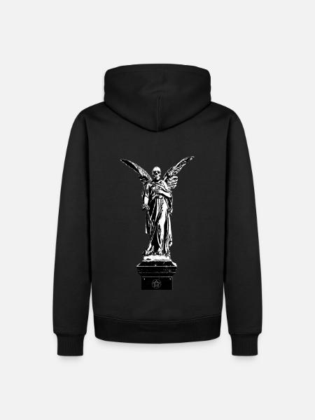 Totenengel auf Stehle - Männer Premium Bio Hoodie - Schwarz