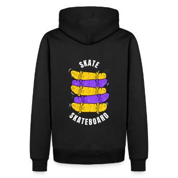 Skateboard Design - Männer Premium Bio Hoodie - Schwarz - Hinten - Nico (187cm)