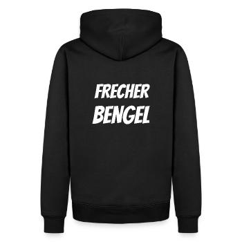 Frecher Bengel - Männer Premium Bio Hoodie - Schwarz - Hinten - Nico (187cm)