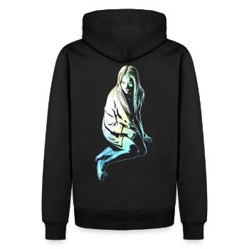Fille en glace - Sweat à capuche Premium bio Homme - noir - Dos - Nico (187cm)