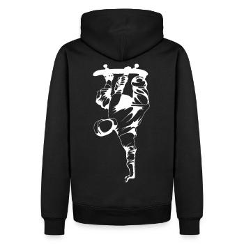 Skate Skateboard - Männer Premium Bio Hoodie - Schwarz - Hinten - Nico (187cm)