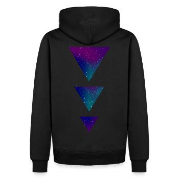 Galaxy Triangles - Männer Premium Bio Hoodie - Schwarz - Hinten - Nico (187cm)