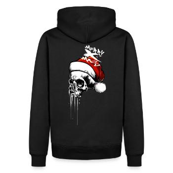 Frohe Weihnachten Totenkopf - Männer Premium Bio Hoodie - Schwarz - Hinten - Nico (187cm)