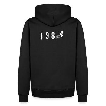 1984 Geburtstag, Stolz Jahr 1984, Leidenschaft mountainbike - Männer Premium Bio Hoodie - Schwarz - Hinten - Nico (187cm)