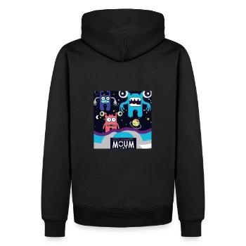 Cosmic Creatures: A Mashup of Space and Comics - Männer Premium Bio Hoodie - Schwarz - Hinten - Nico (187cm)