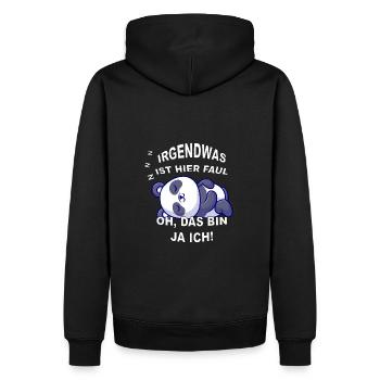 Süßer Panda Pandabär Tiere schlafen faul - Männer Premium Bio Hoodie - Schwarz - Hinten - Nico (187cm)
