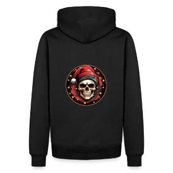 Crâne comme crâne de Père Noël avec chapeau de Père Noël - Sweat à capuche Premium bio Homme - noir - Dos - Nico (187cm)
