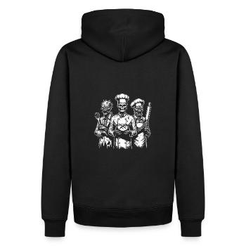 Baking Dead - backende Zombies - Männer Premium Bio Hoodie - Schwarz - Hinten - Nico (187cm)