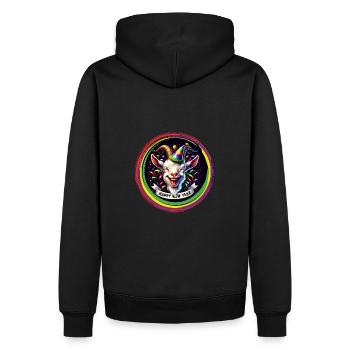 Neujahr Silvester lustige Ziege feiert Party - Männer Premium Bio Hoodie - Schwarz - Hinten - Nico (187cm)