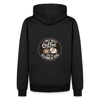 Brauche Kaffee und mein Meerschweinchen - Männer Premium Bio Hoodie - Schwarz - Hinten - Nico (187cm)
