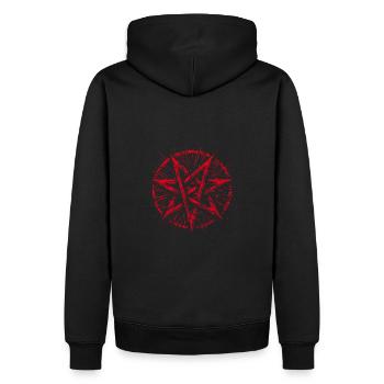 Zerrissenes Pentagramm Okkultes Zeichen - Männer Premium Bio Hoodie - Schwarz - Hinten - Nico (187cm)