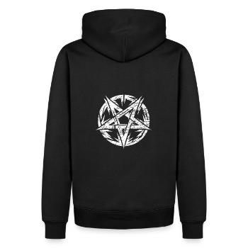 Torn Pentagram Occult Sign - Men’s Premium Organic Hoodie - black - Back - Nico (187cm)