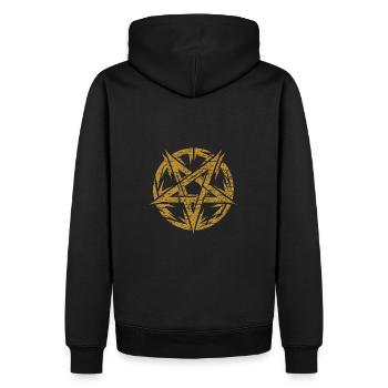 Torn Pentagram Occult Sign - Men’s Premium Organic Hoodie - black - Back - Nico (187cm)