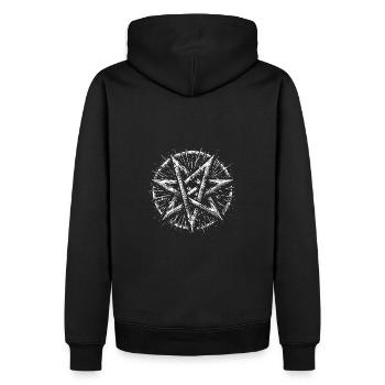 Zerrissenes Pentagramm Okkultes Zeichen - Männer Premium Bio Hoodie - Schwarz - Hinten - Nico (187cm)