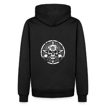Entraînement de musculation avec haltère crâne et pentagramme - Sweat à capuche Premium bio Homme - noir - Dos - Nico (187cm)