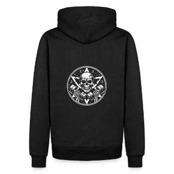 Entraînement de musculation avec haltère crâne et pentagramme - Sweat à capuche Premium bio Homme - noir - Dos - Nico (187cm)