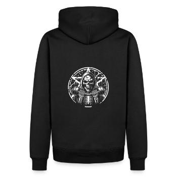 Entraînement de musculation avec haltère crâne et pentagramme - Sweat à capuche Premium bio Homme - noir - Dos - Nico (187cm)