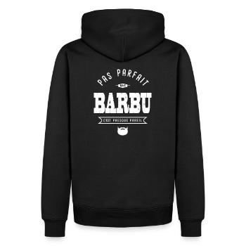 pas parfait mais BARBU cadeau humour homme barbe - Sweat à capuche Premium bio Homme - noir - Dos - Nico (187cm)